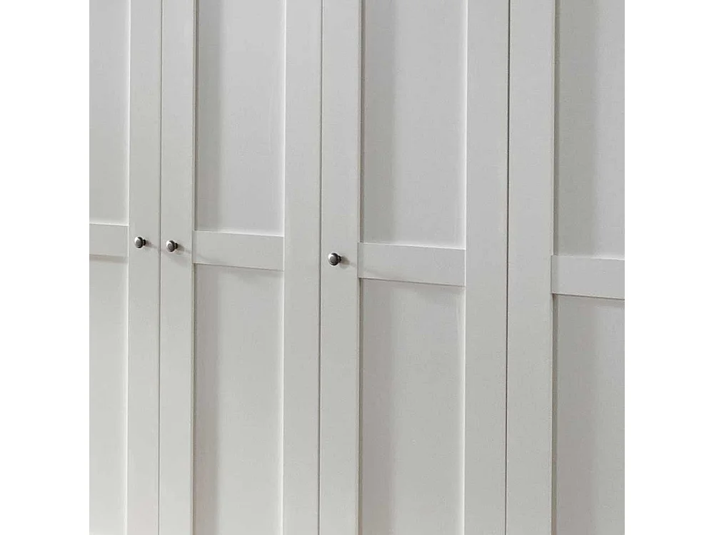 Landhaus Drehtürenkleiderschrank in Weiß Eiche Bianco