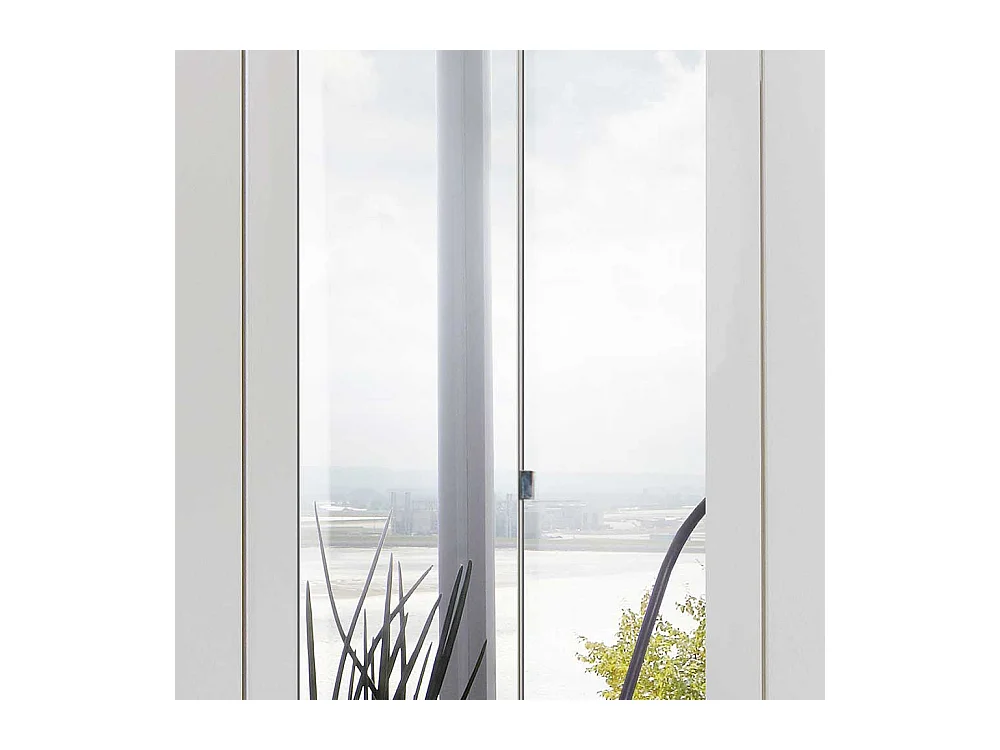 XL Schlafzimmerkleiderschrank in Weiß und Dunkelgrau Spiegeltüren