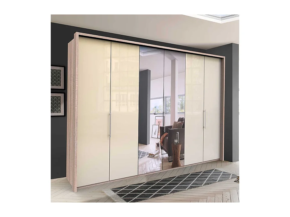 Spiegel Ankleideschrank mit Falttüren glasbeschichtet