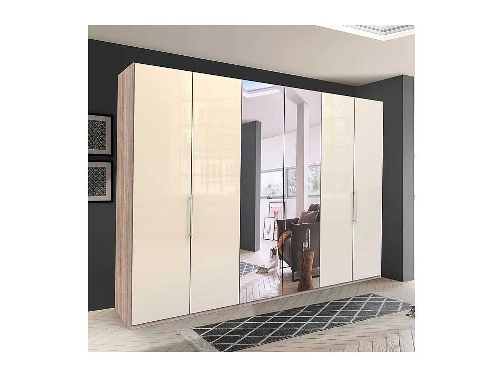 Spiegel Ankleideschrank mit Falttüren glasbeschichtet