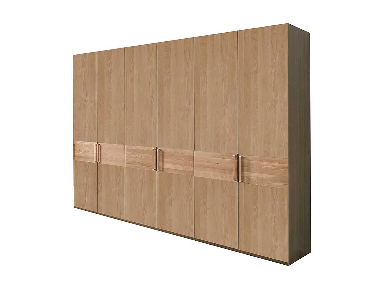 Schlafzimmerkleiderschrank aus Eiche teilmassiv 6-türig