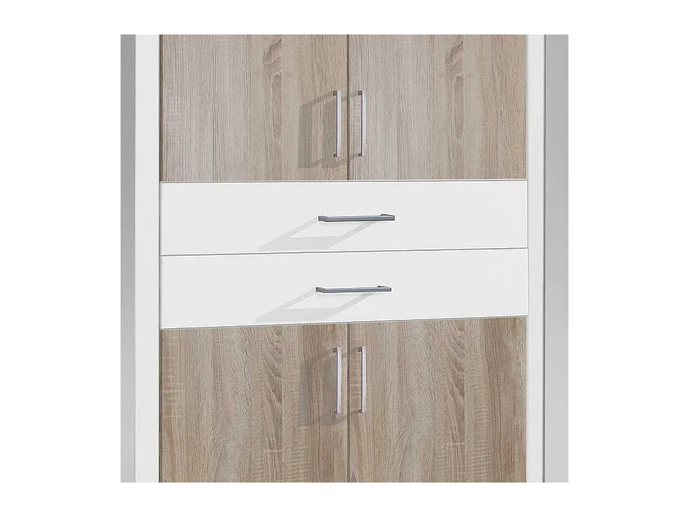 Zweifarbiger Schlafzimmerkleiderschrank mit Spiegeltüren zwei Schubladen