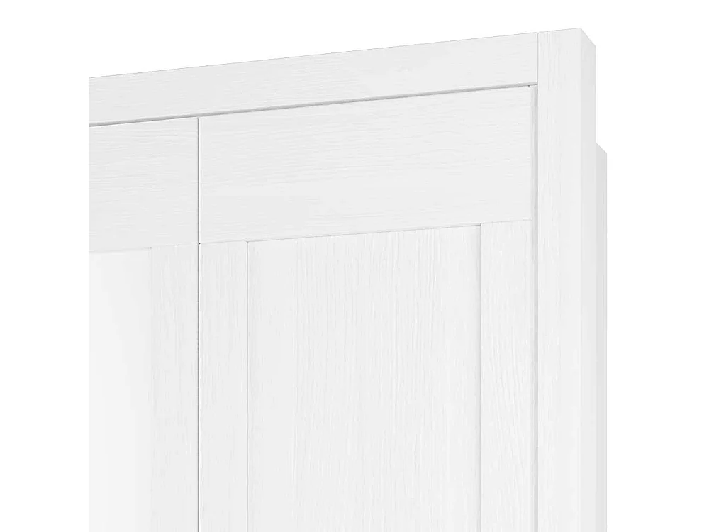 Drehtürenkleiderschrank in Weiß Pinie furniert Spiegel