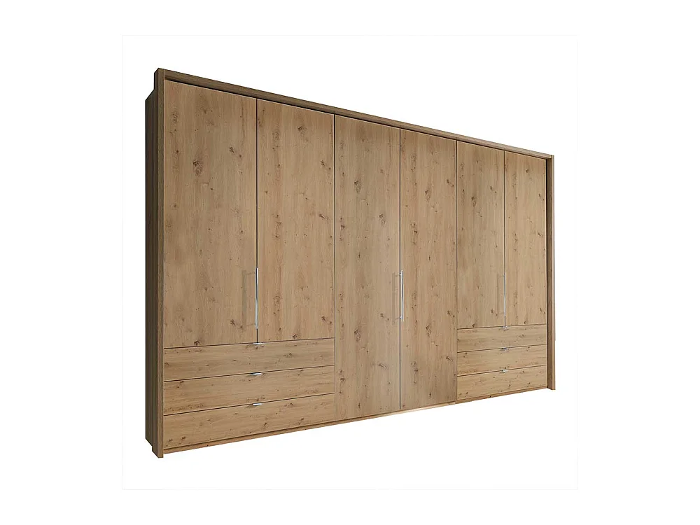 XL Schlafzimmerkleiderschrank in Eiche Bianco Falttüren