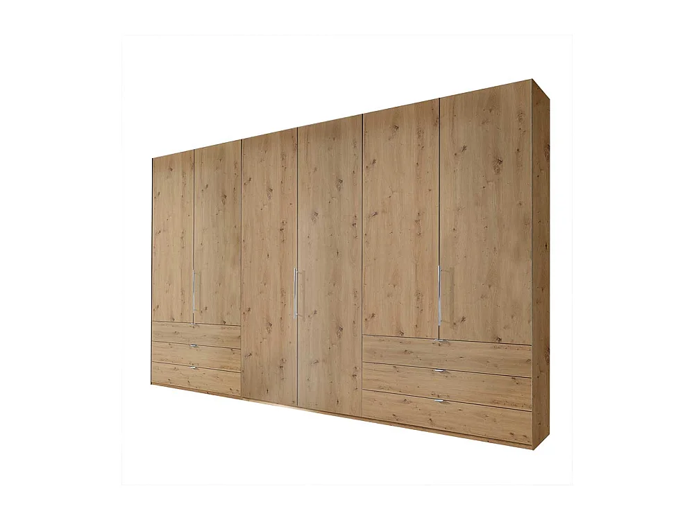 XL Schlafzimmerkleiderschrank in Eiche Bianco Falttüren