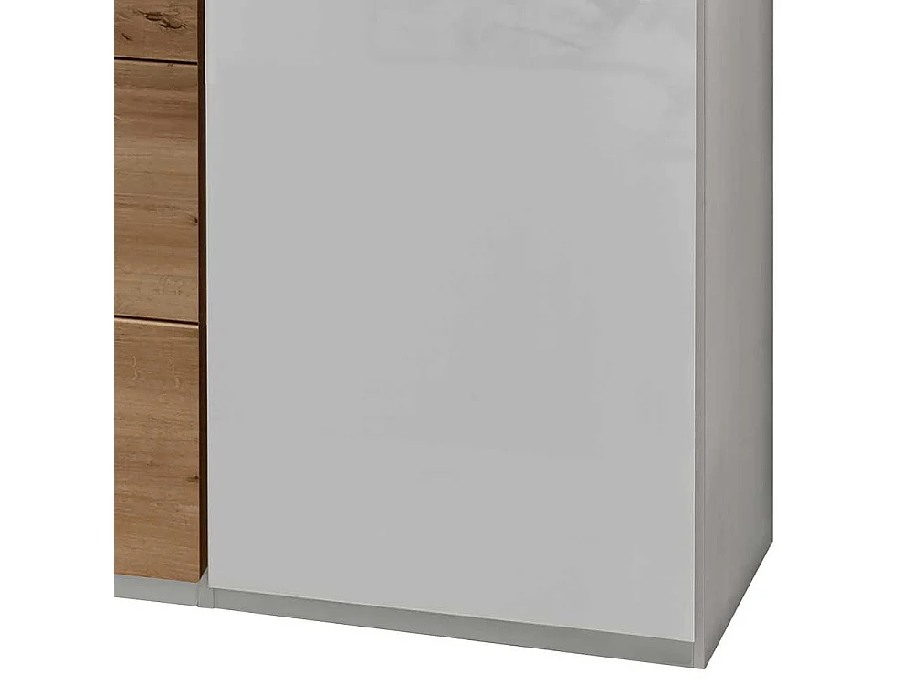 Weißer Schlafzimmerkleiderschrank mit Dreh- und Falttüren 250 cm breit