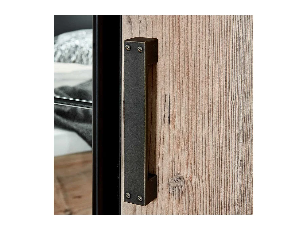 Drehtürenkleiderschrank mit Spiegeln im Industry und Loft Stil 225 cm breit