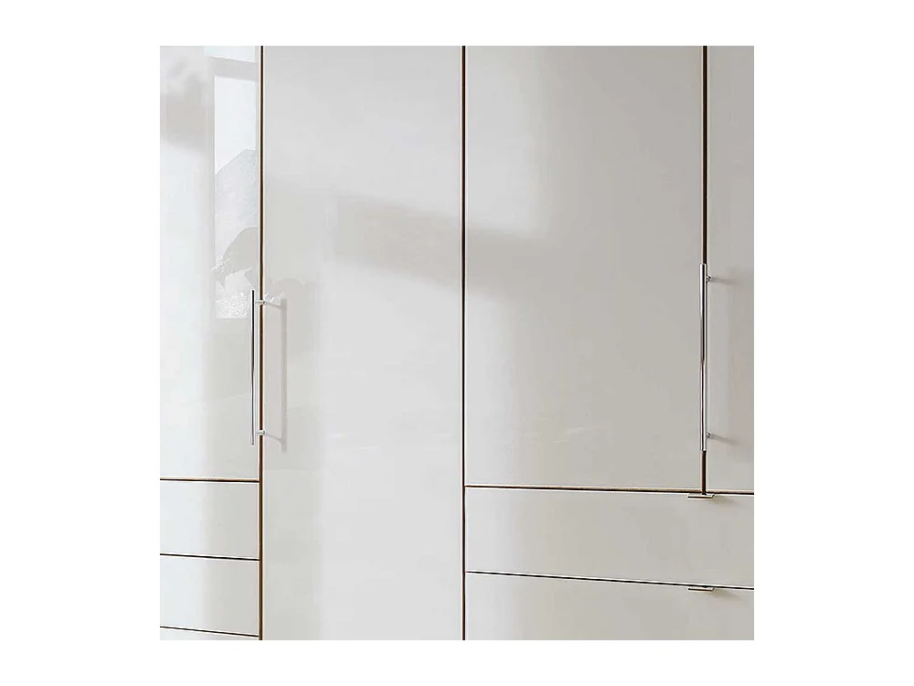 Falttüren Schlafzimmerkleiderschrank in Beige und Eiche Bianco Made in Germany