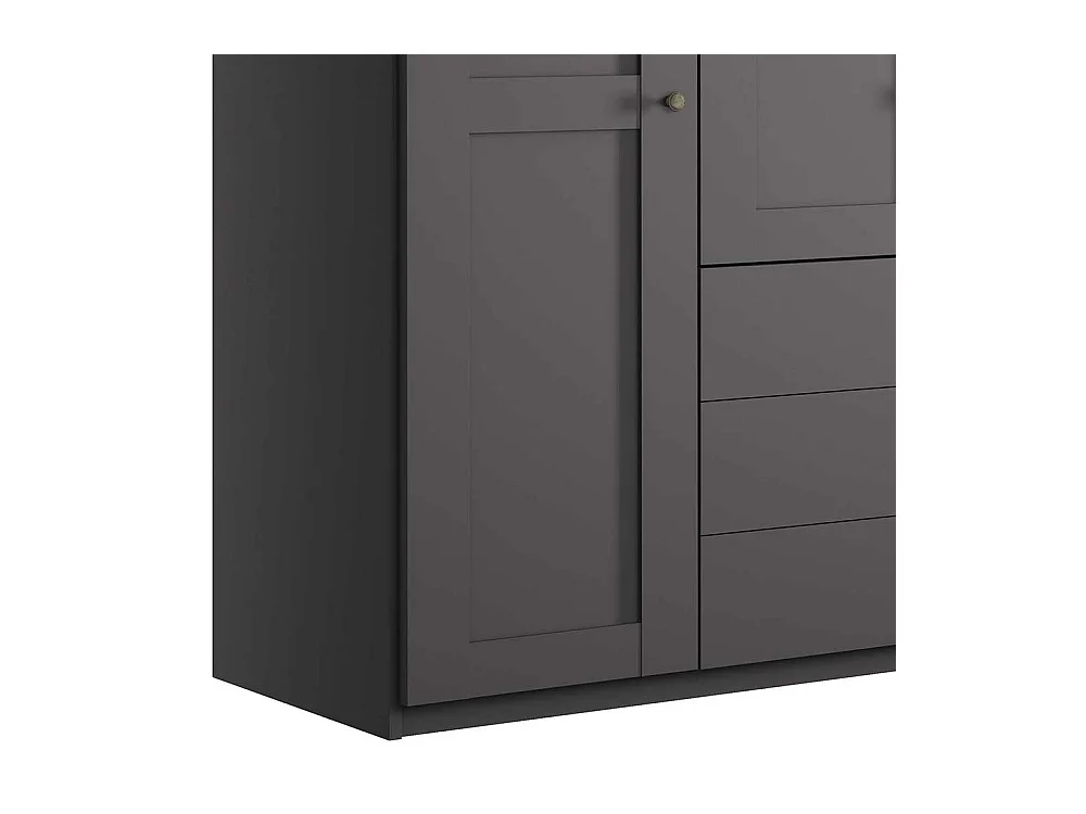 Schrank für Schlafzimmer in Dunkelgrau 200 cm breit - 58 cm tief