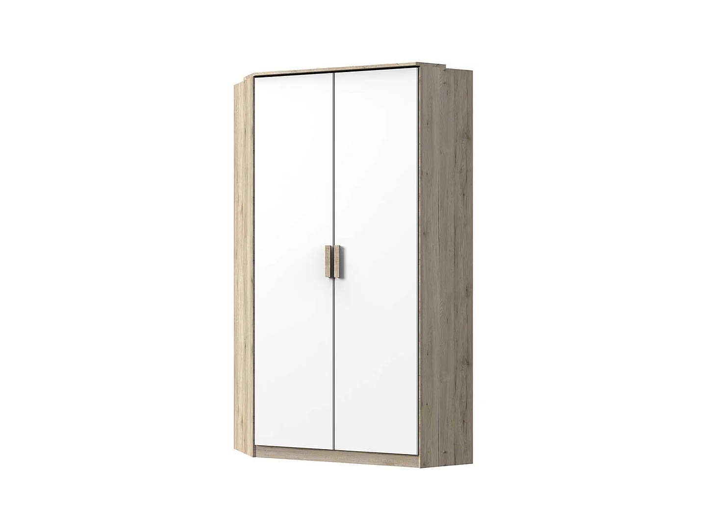 Schlafzimmereckschrank in Weiß Eiche San Remo