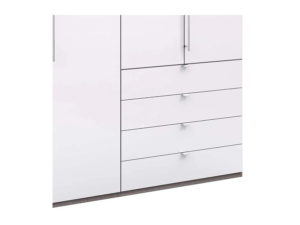 Jugendkleiderschrank 2 türig mit Schubladen Weiß Eiche Trüffelfarben