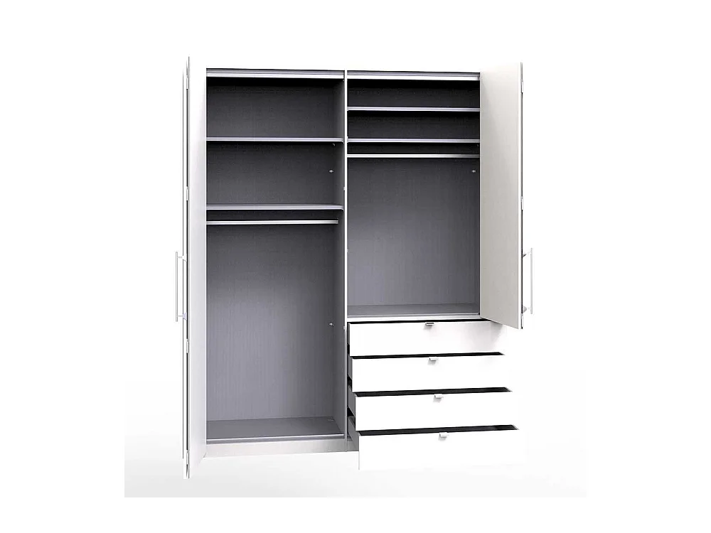 Jugendkleiderschrank 2 türig mit Schubladen Weiß Eiche Trüffelfarben