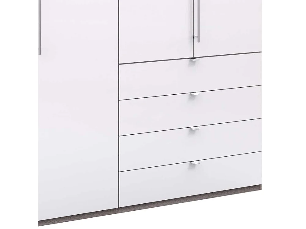 Jugendkleiderschrank 2 türig mit Schubladen Weiß Eiche Trüffelfarben