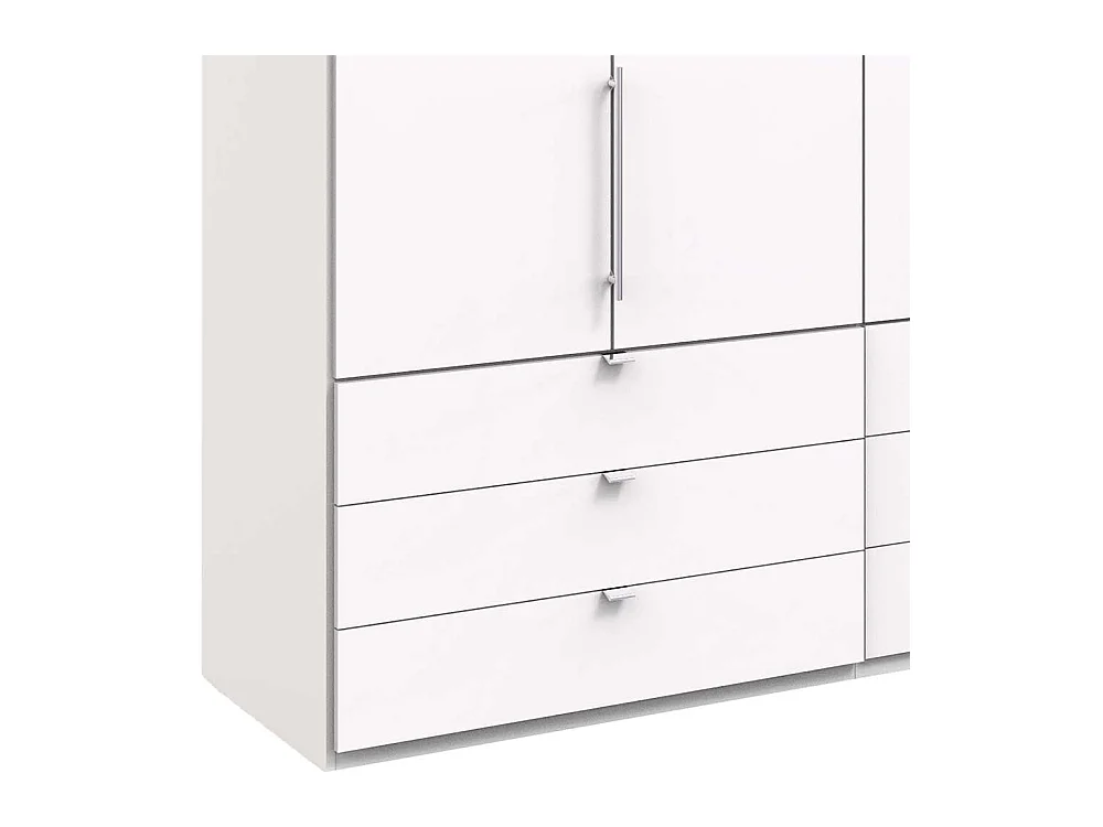 Schlafzimmerkleiderschrank mit Metallgriffen Weiß