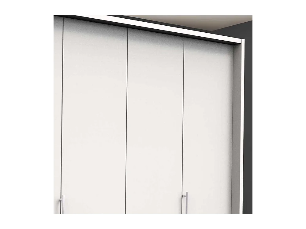 Schlafzimmerkleiderschrank mit Metallgriffen Weiß