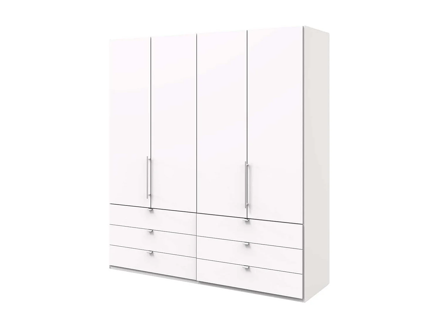 Schlafzimmerkleiderschrank mit Metallgriffen Weiß