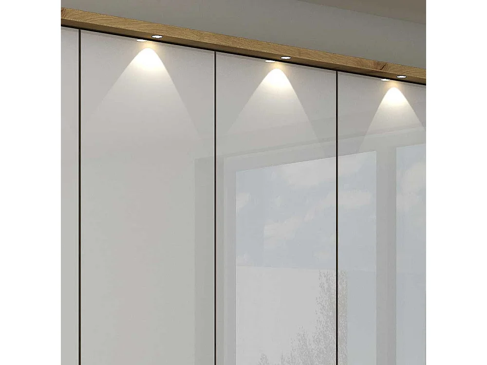 Schlafzimmerkleiderschrank in Weiß und Eiche Bianco Falttüren