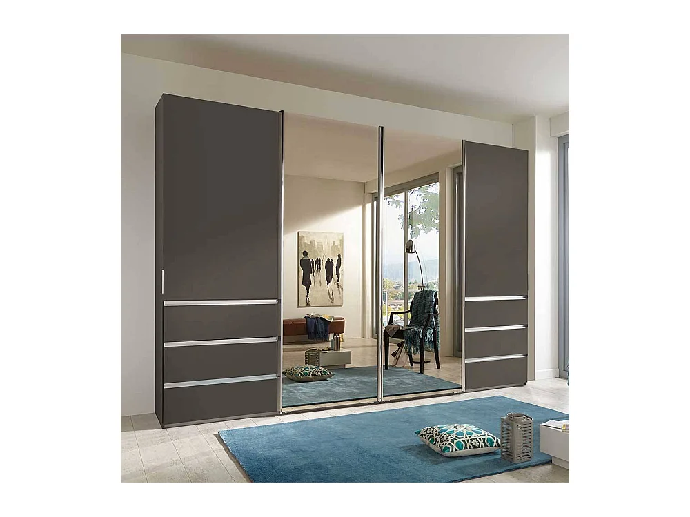 Spiegelkleiderschrank mit sechs Schubladen 330 cm breit