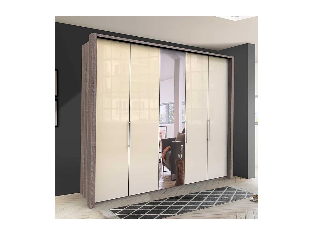 Schlafzimmerkleiderschrank in Cremefarben Eiche Trüffelfarben