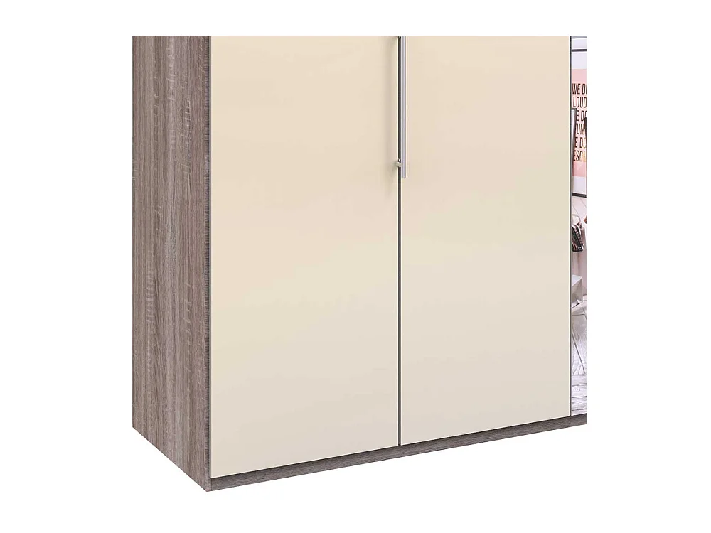 Schlafzimmerkleiderschrank in Cremefarben Eiche Trüffelfarben