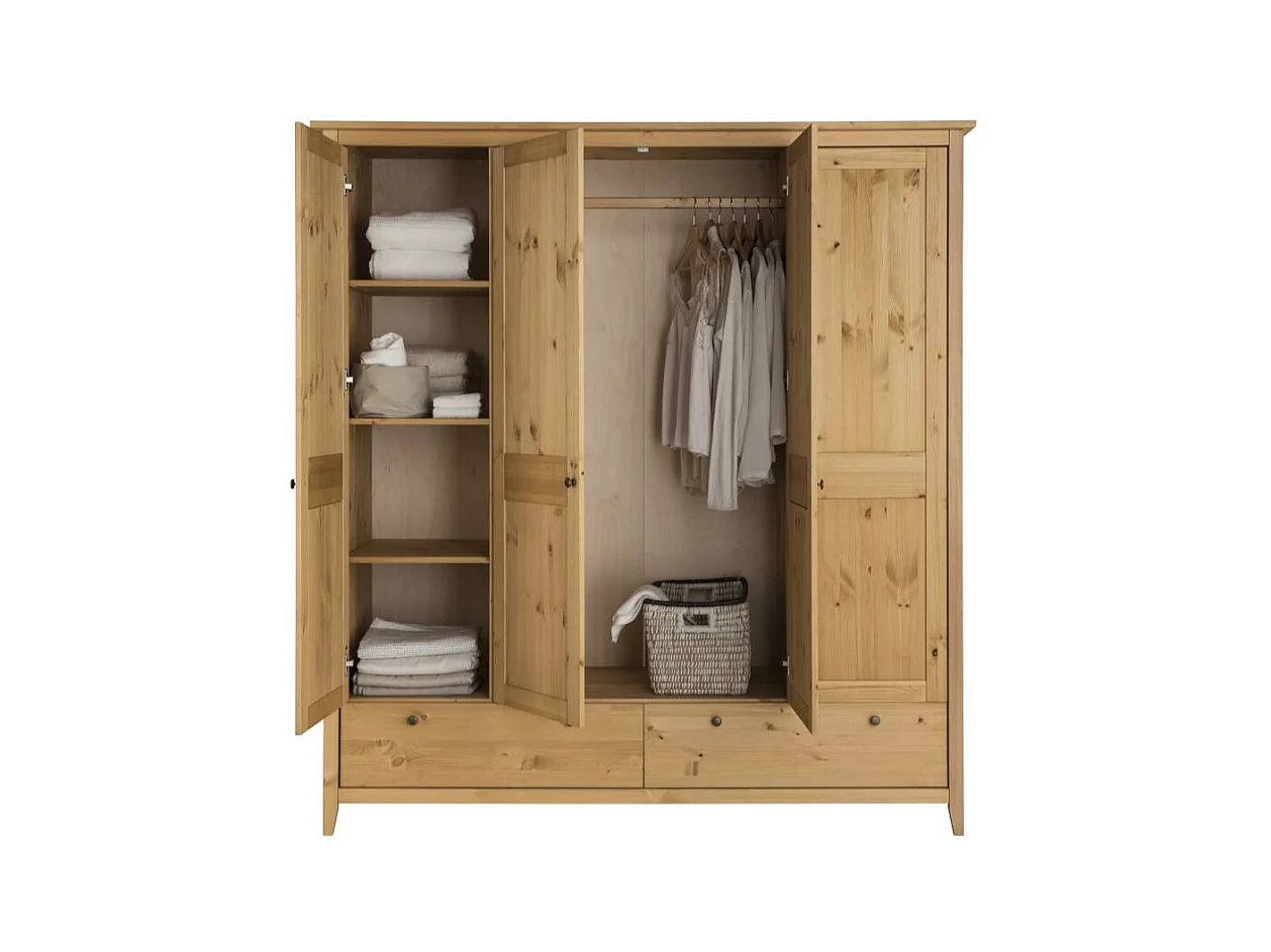 Holzkleiderschrank im Landhausstil 187 cm breit