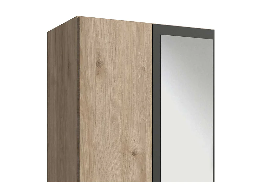 Schrank Schlafzimmer zweifarbig in Eiche Sägerau Dunkelgrau