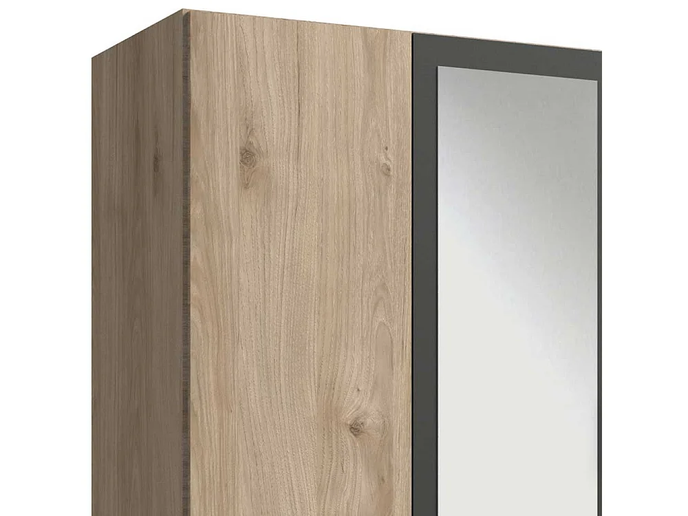 Schrank Schlafzimmer zweifarbig in Eiche Sägerau Dunkelgrau