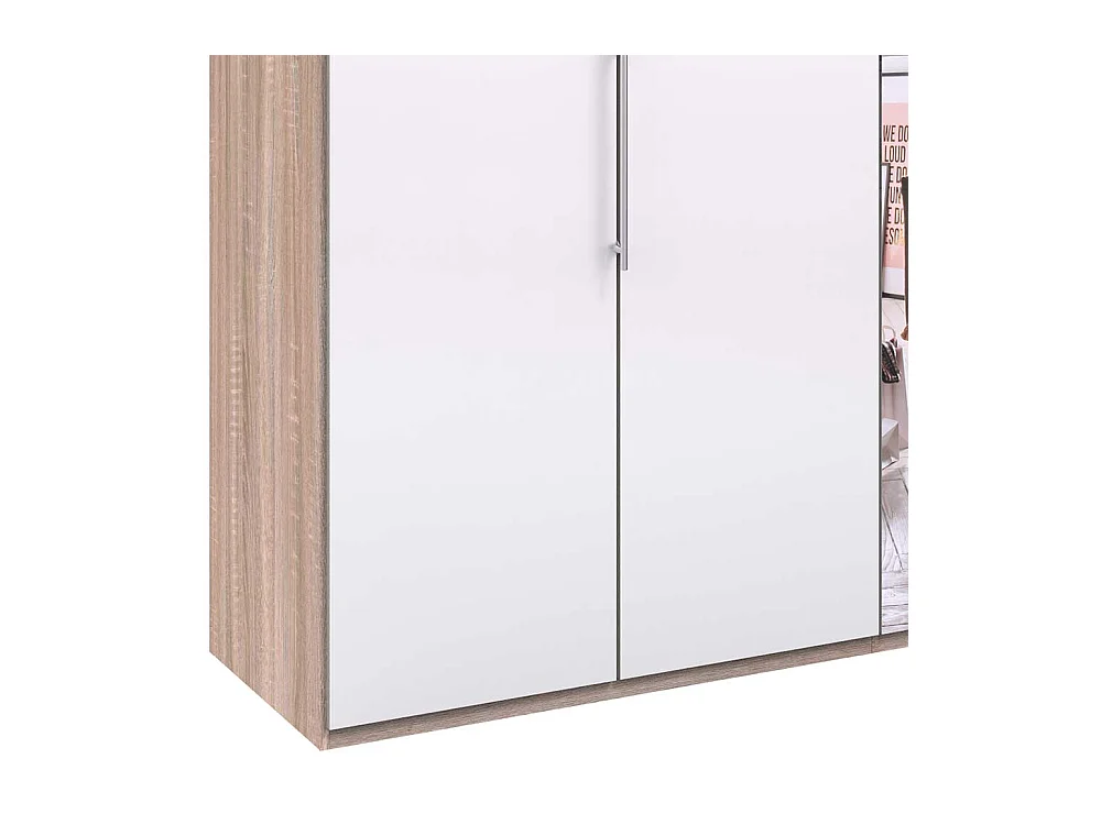 Weißer Schlafzimmerkleiderschrank mit Spiegel glasbeschichtet