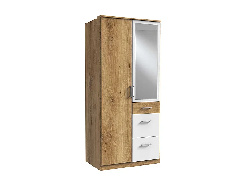 Schrank Gästezimmer modern mit Spiegeltür drei Schubladen