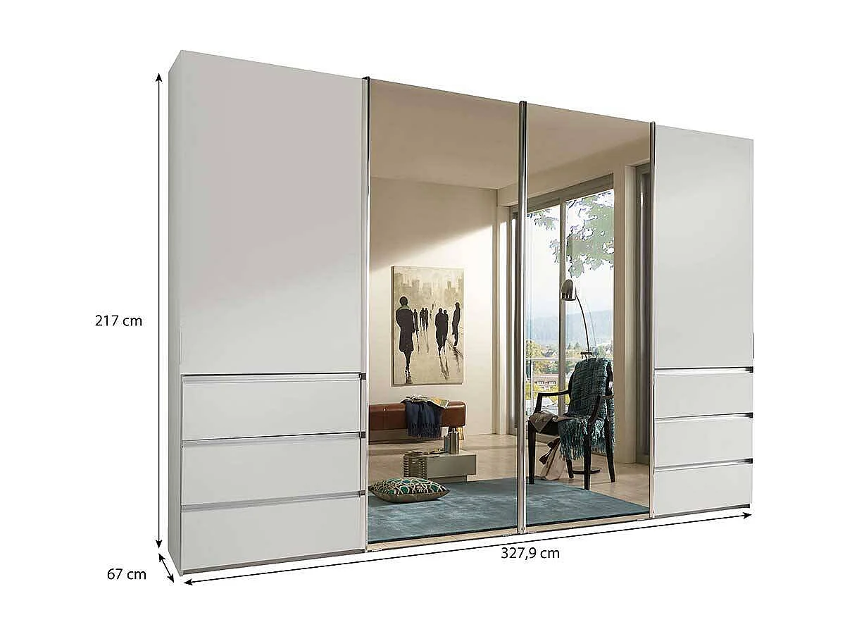 Schiebeschrank in modernem Design 330 cm breit - 67 cm tief