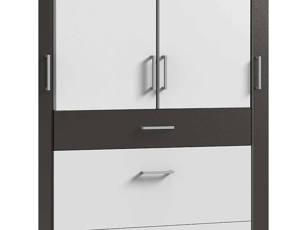 Moderner Schlafzimmerkleiderschrank in Dunkelgrau & Weiß Made in Germany