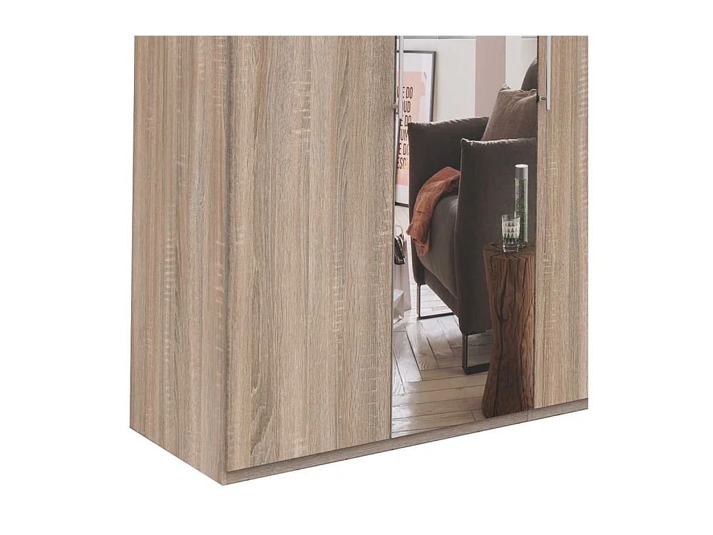 Jugendschrank in Eiche Sägerau 2 türig mit Spiegel