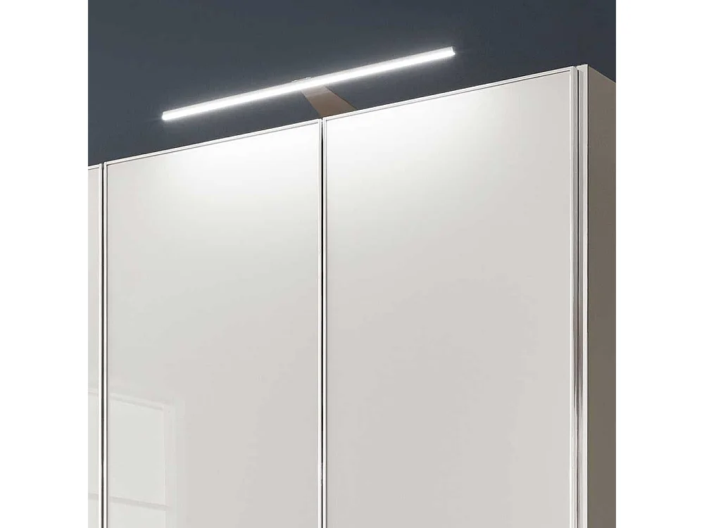 Drehtürenkleiderschrank in Weiß und Hellgrau 300 cm breit