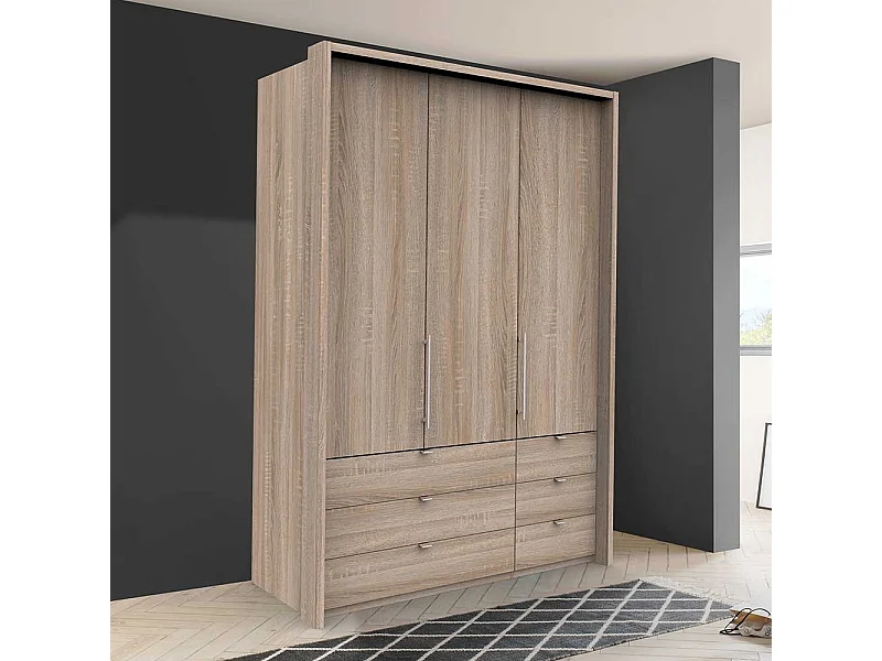 Moderner Jugendkleiderschrank 2 türig Eiche Sägerau