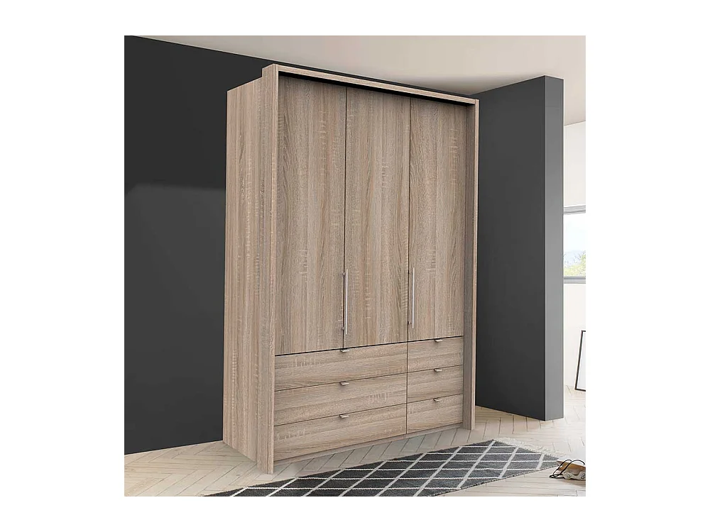 Moderner Jugendkleiderschrank 2 türig Eiche Sägerau