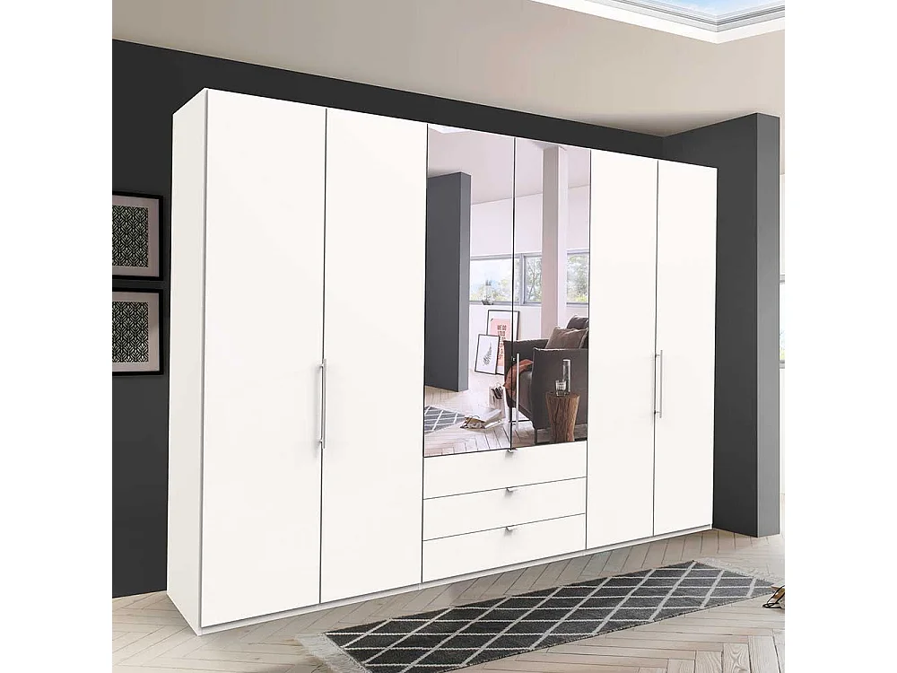 Schlafzimmerkleiderschrank mit drei Schubladen Spiegeltür