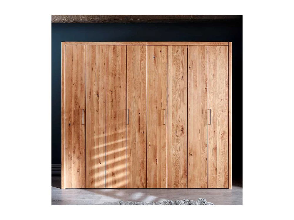 Holzkleiderschrank aus Wildeiche Massivholz Falttüren