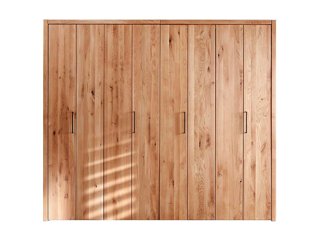 Holzkleiderschrank aus Wildeiche Massivholz Falttüren