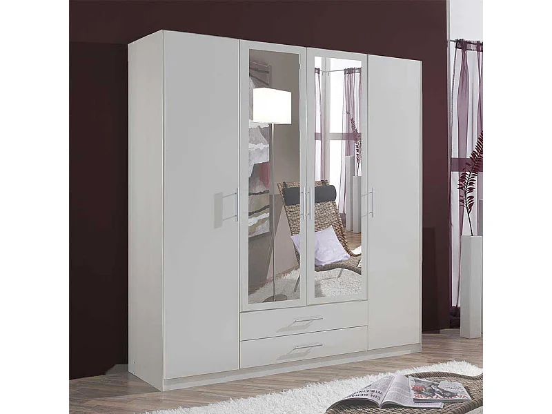 Schrank mit Spiegeltüren Weiß in modernem Design Made in Germany