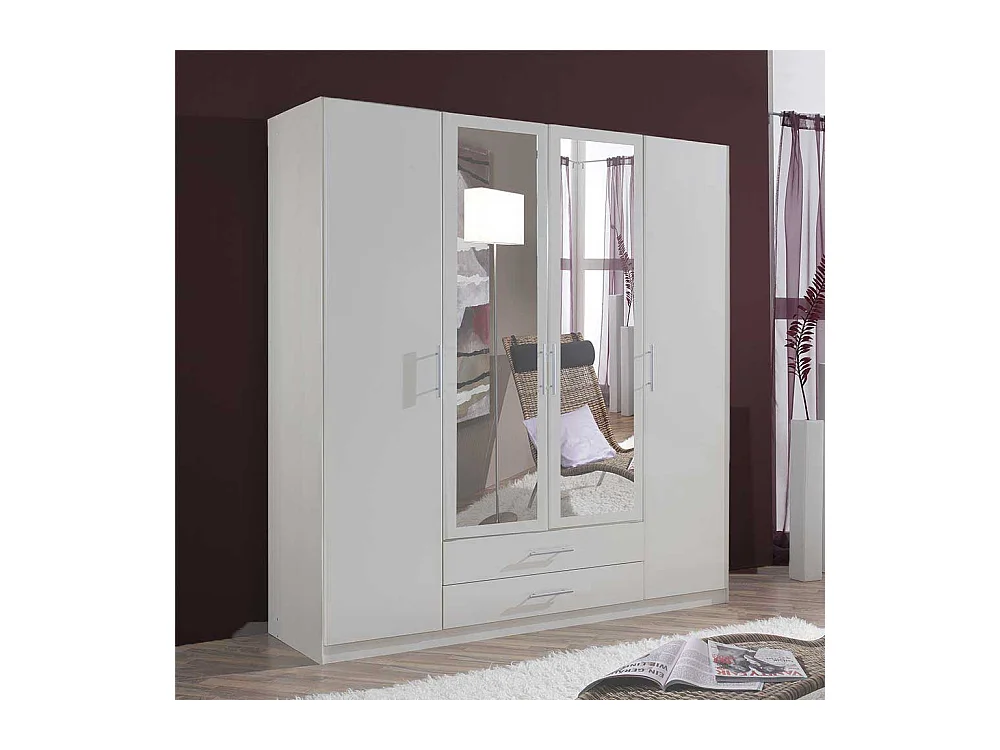 Schrank mit Spiegeltüren Weiß in modernem Design Made in Germany