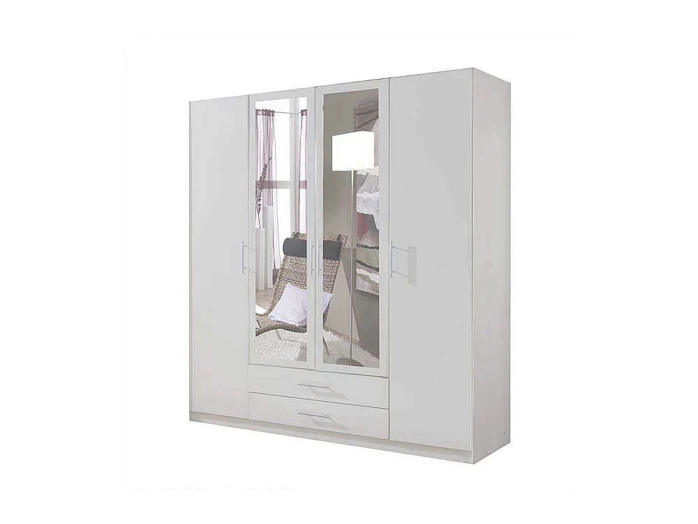 Schrank mit Spiegeltüren Weiß in modernem Design Made in Germany