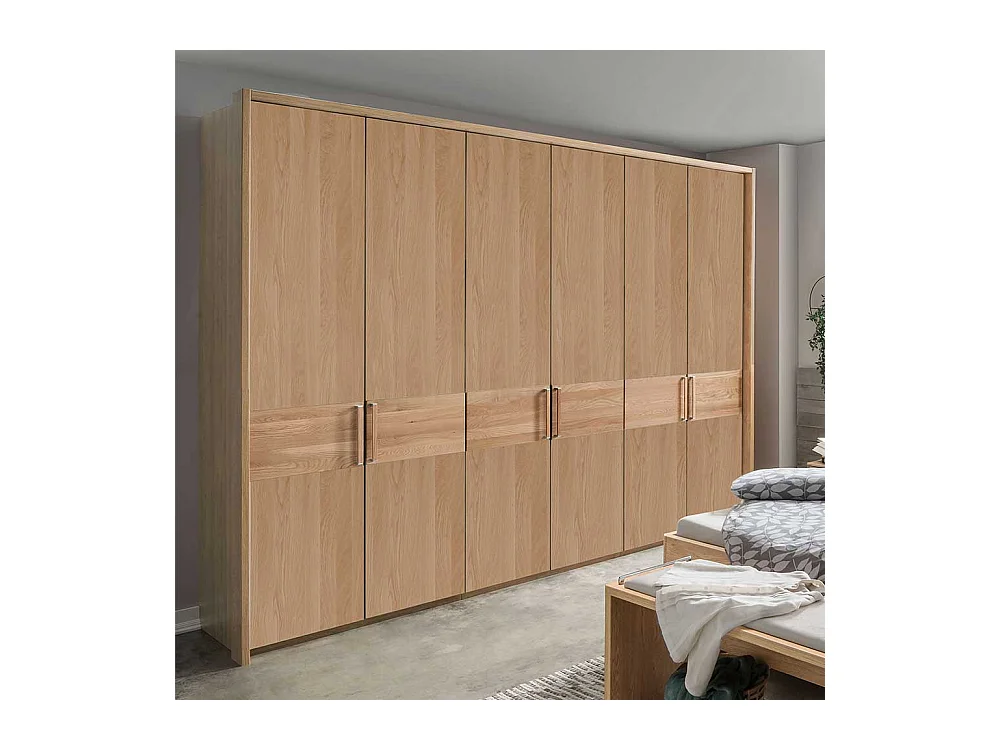 Schlafzimmerkleiderschrank aus Eiche teilmassiv 6-türig