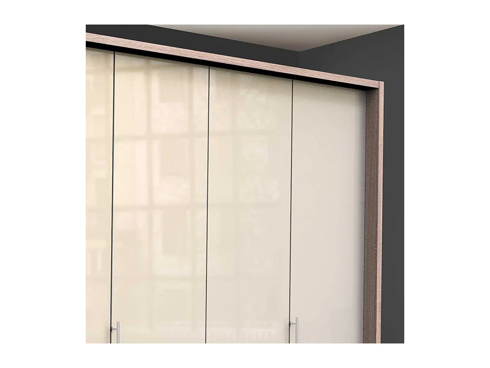 XXL Schlafzimmerkleiderschrank mit Falttüren glasbeschichtet