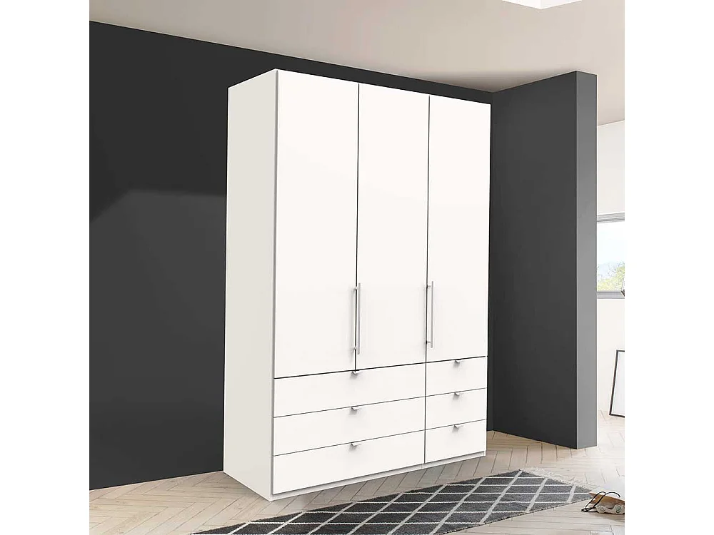 Jugendkleiderschrank in Weiß Falttüren und Schubladen