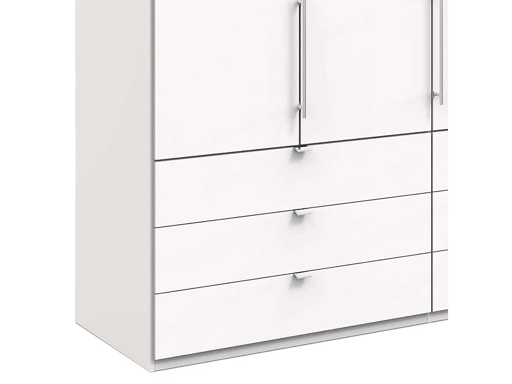 Jugendkleiderschrank in Weiß Falttüren und Schubladen