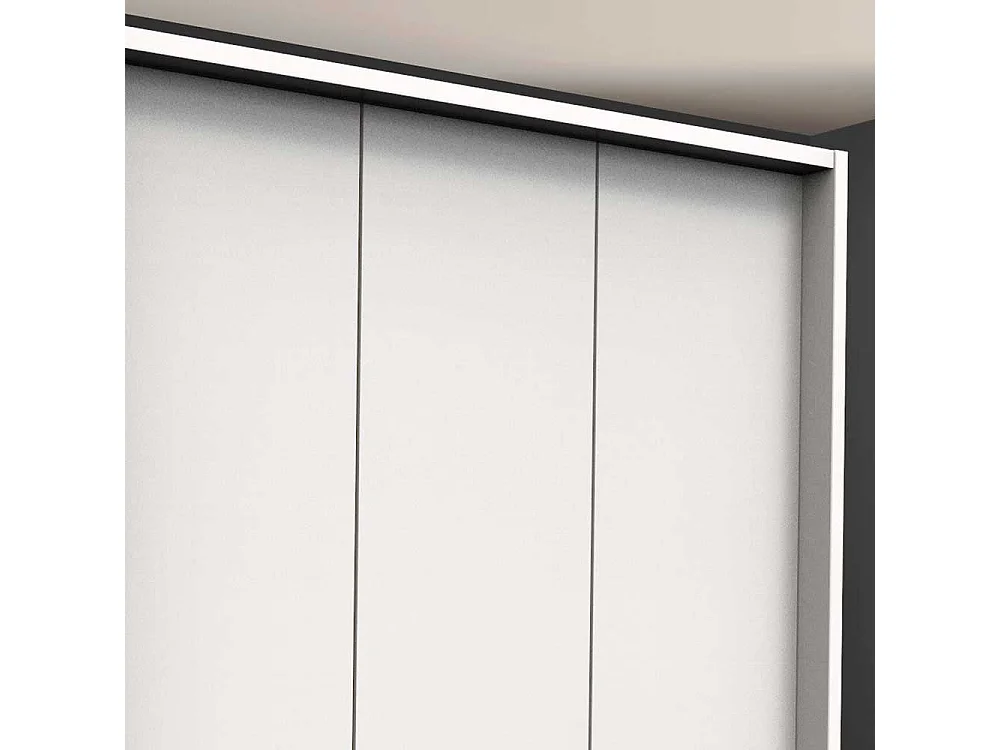 Jugendkleiderschrank in Weiß Falttüren und Schubladen