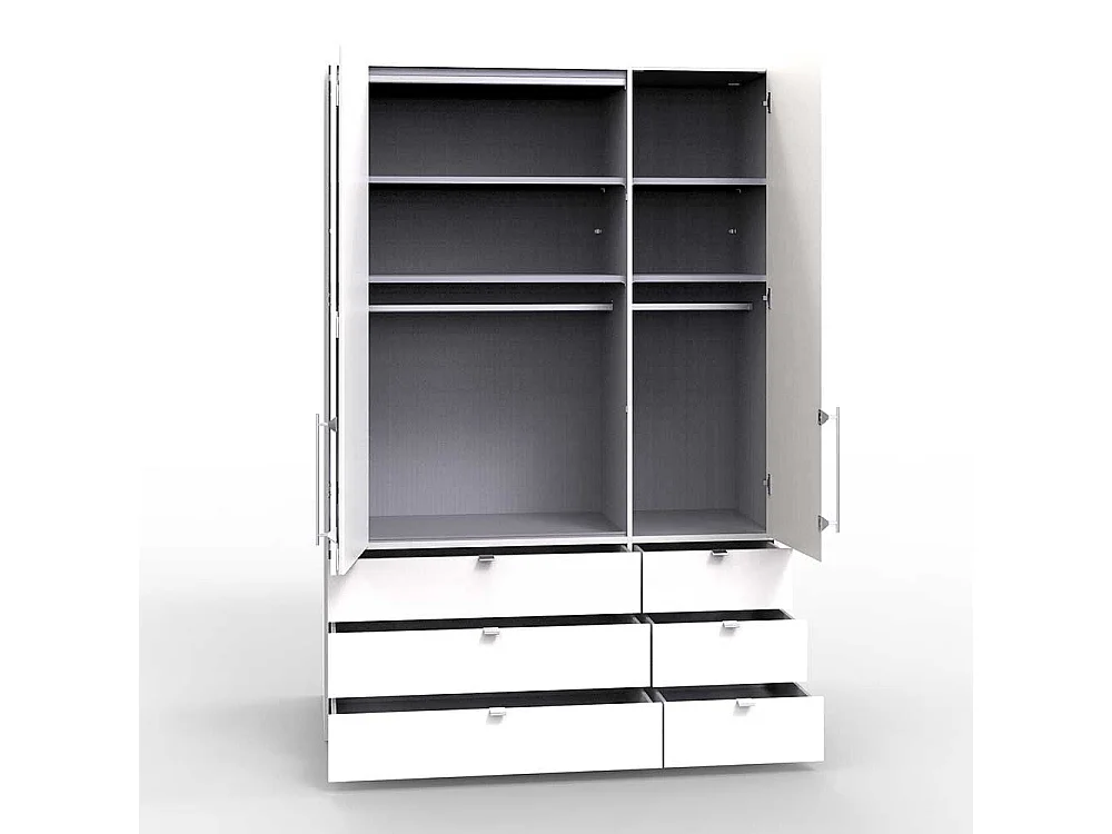 Jugendkleiderschrank in Weiß Falttüren und Schubladen