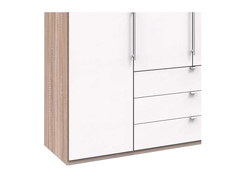 Panorama Ankleideschrank in Weiß Eiche Sägerau