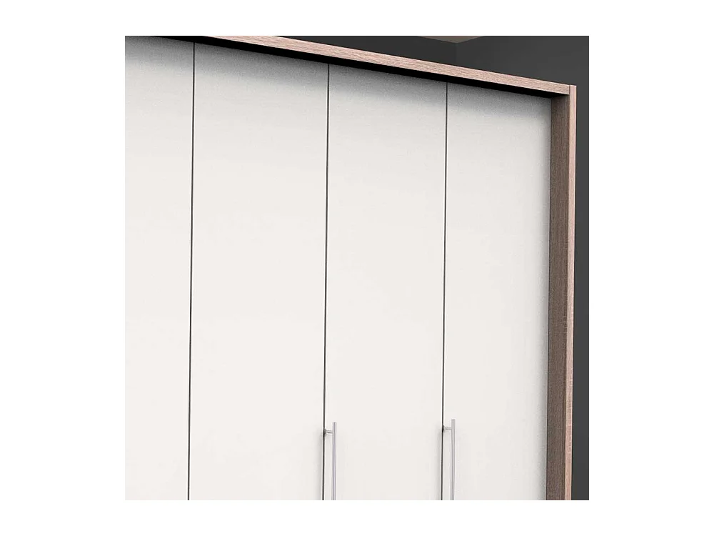 Panorama Ankleideschrank in Weiß Eiche Sägerau