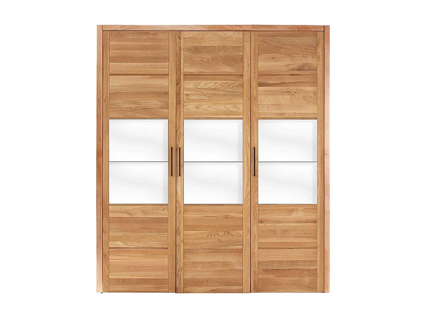 Schlafzimmerkleiderschrank Holz aus Wildeiche Glasbeschichtung weiß